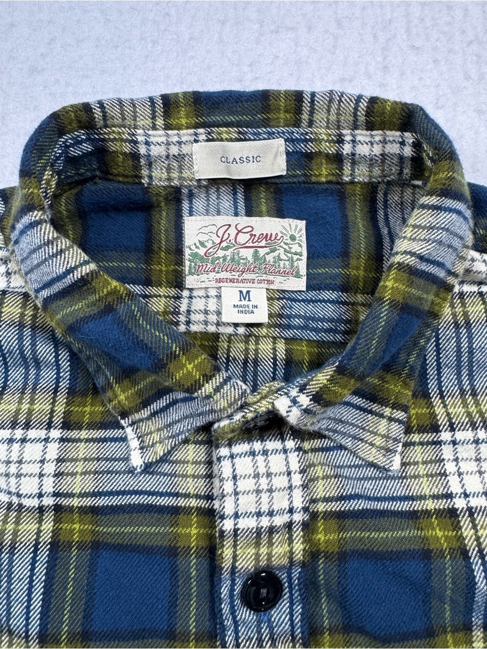 J.Crew Midweight Plaid Flannel Shirt Men’s Medium Classic Fit - Picture 5 of 10
